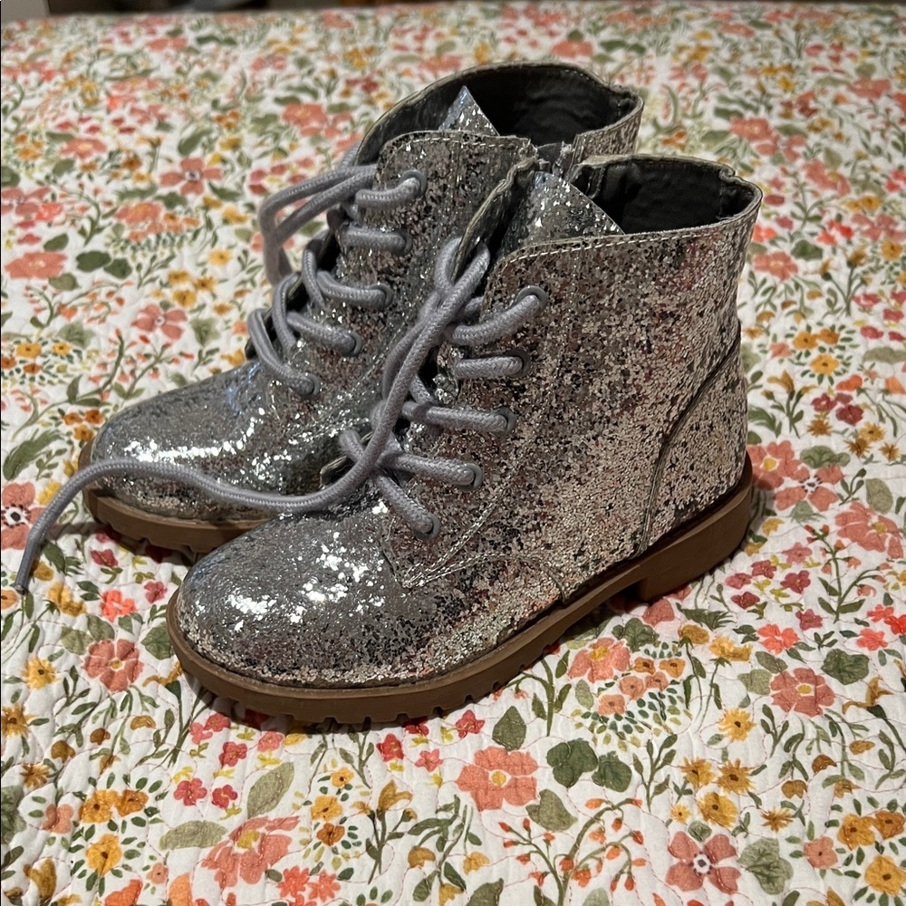 Size 11 Sparkly Silver Glitter Boots